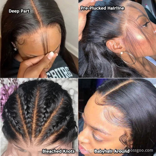 13x6 Swisss Lace Frontal 100% raw virgin remy Medium Brown Lace Wigs for Black women hair vendor